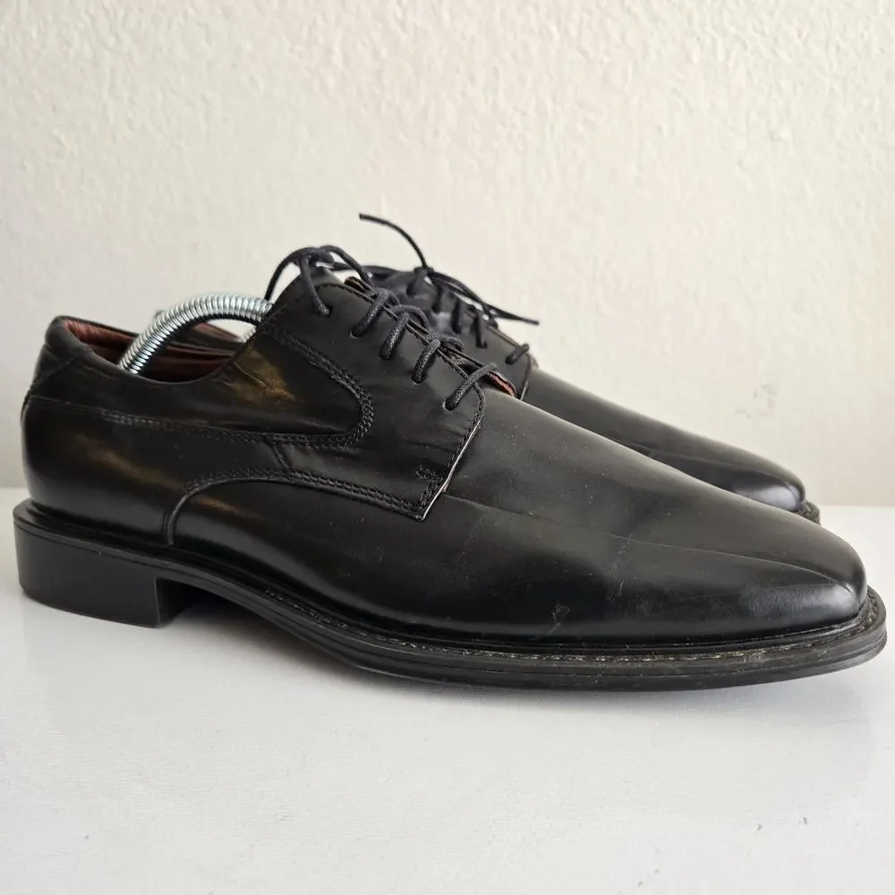 Rockport Oxford‎ Dress Shoes Lace Up 9M Black Leather Square Toe Tailored